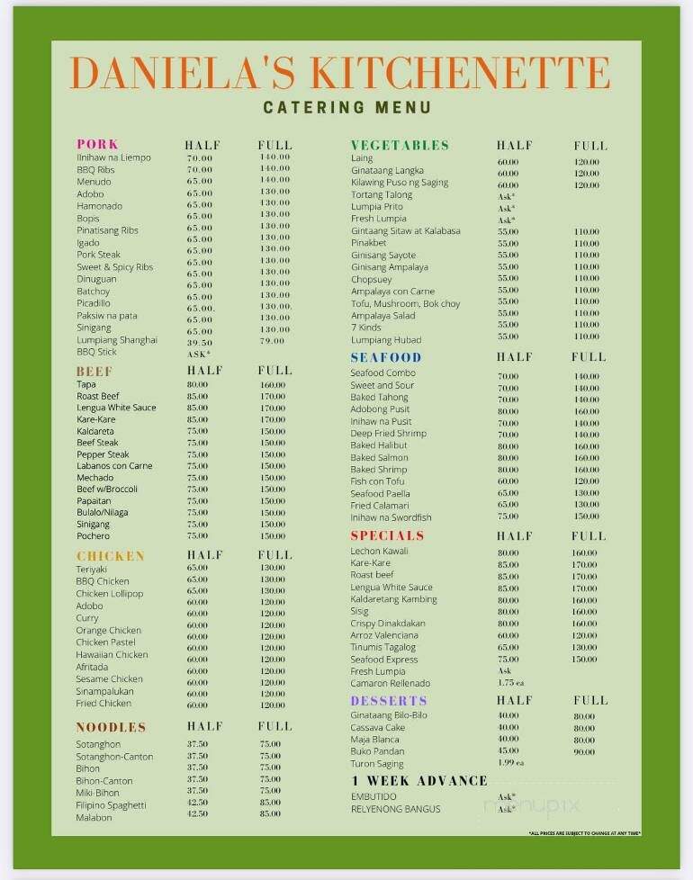 Daniela's Kitchenette - Artesia, CA menu_pic