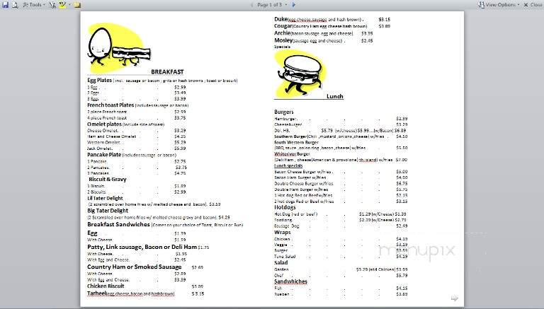 Cedar Point BP Grill - Cedar Point, NC menu_pic