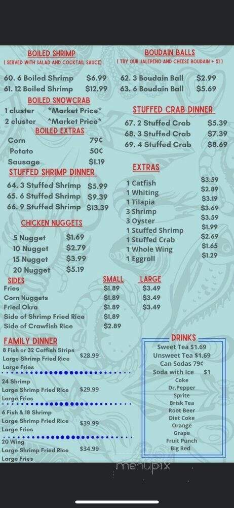Seaside Seafood - Port Arthur, TX menu_pic