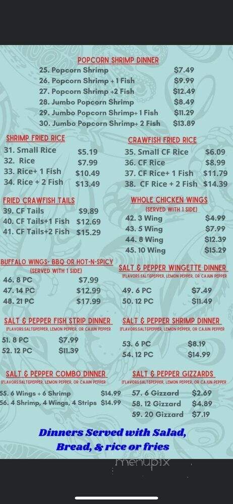 Seaside Seafood - Port Arthur, TX menu_pic