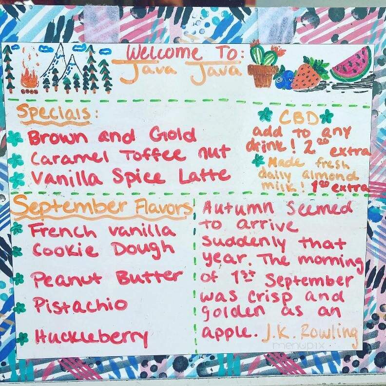 Java Java Espresso - Laramie, WY menu_pic
