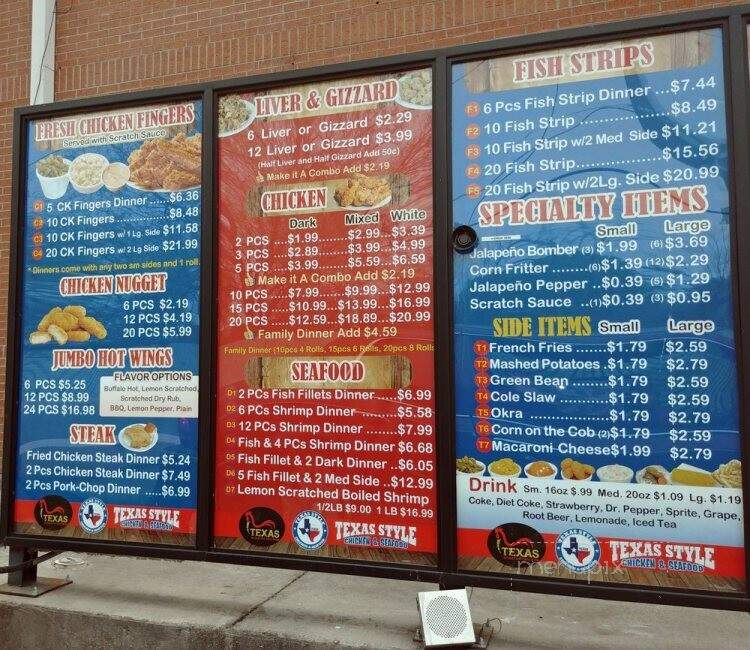 Texas Style Chicken & Seafood - Fort Worth, TX menu_pic