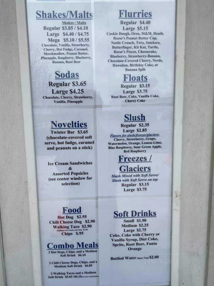 Twisters Ice Cream - Montague, MI menu_pic