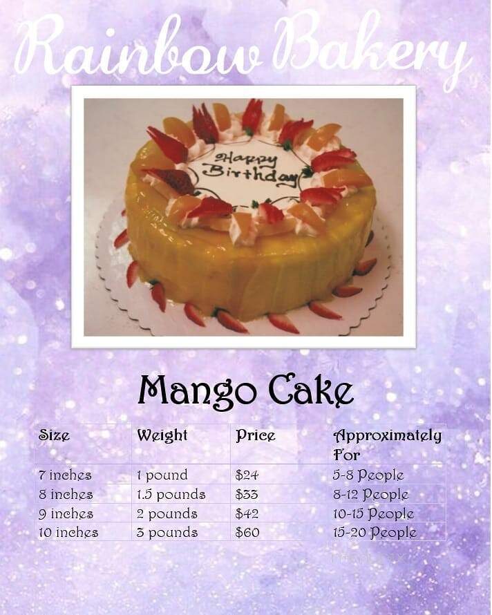 Rainbow Bakery - Calgary, AB menu_pic