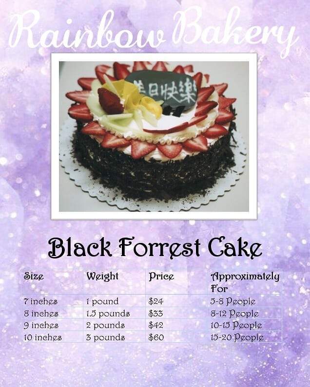 Rainbow Bakery - Calgary, AB menu_pic