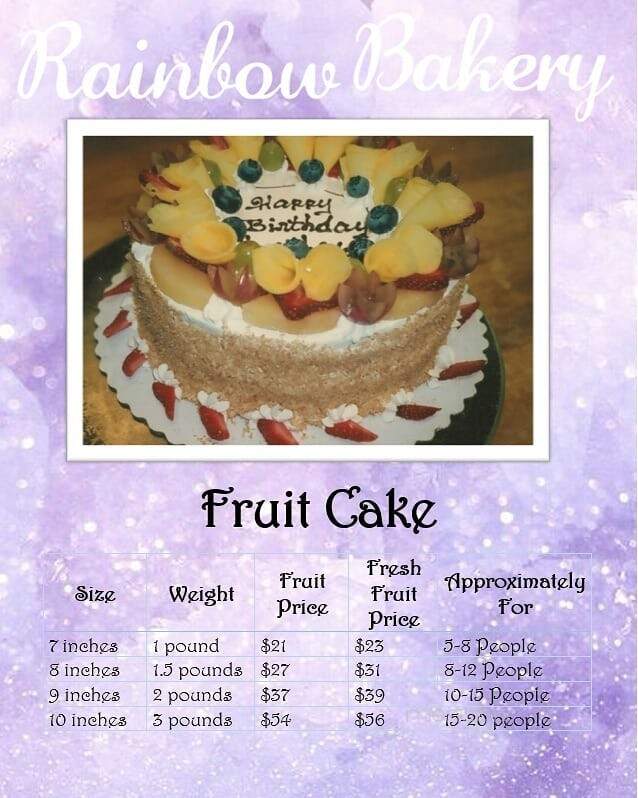 Rainbow Bakery - Calgary, AB menu_pic