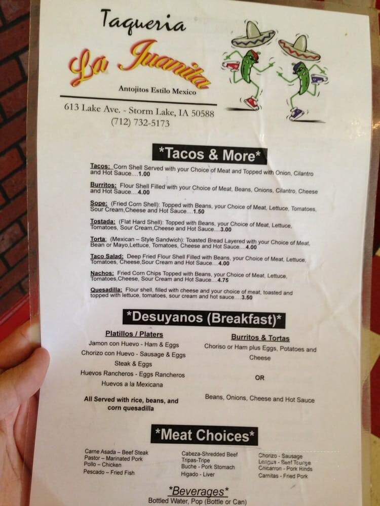 La Juanita - Storm Lake, IA menu_pic
