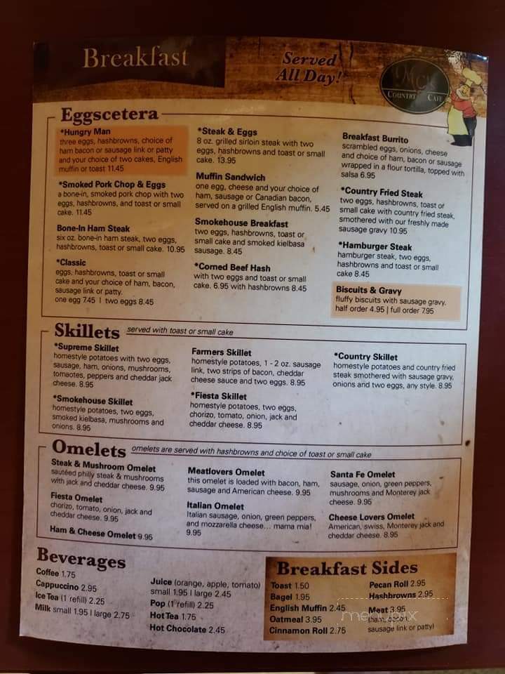 M C's Cafe - Carroll, IA menu_pic