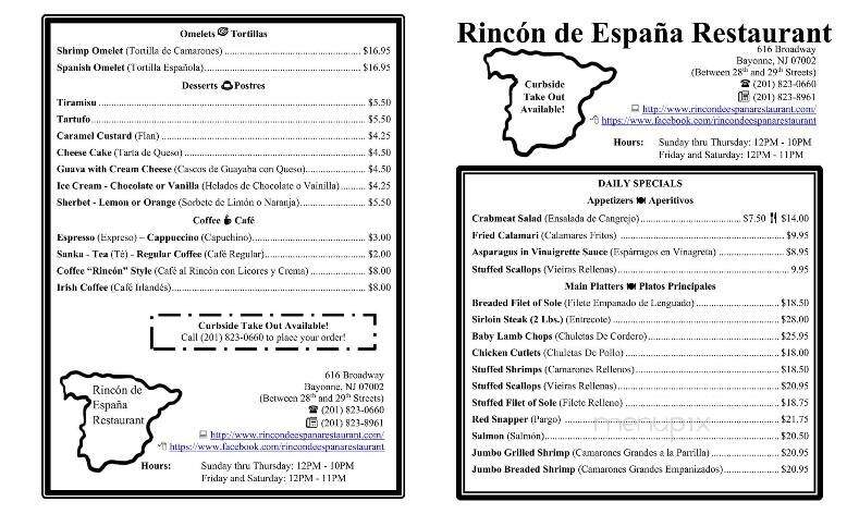 Rincon De Espana Inc - Bayonne, NJ menu_pic