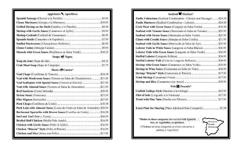 Rincon De Espana Inc - Bayonne, NJ menu_pic