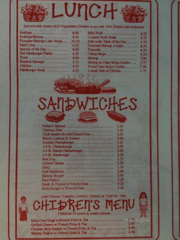 Helen's Kitchen - Jacksonville, NC menu_pic