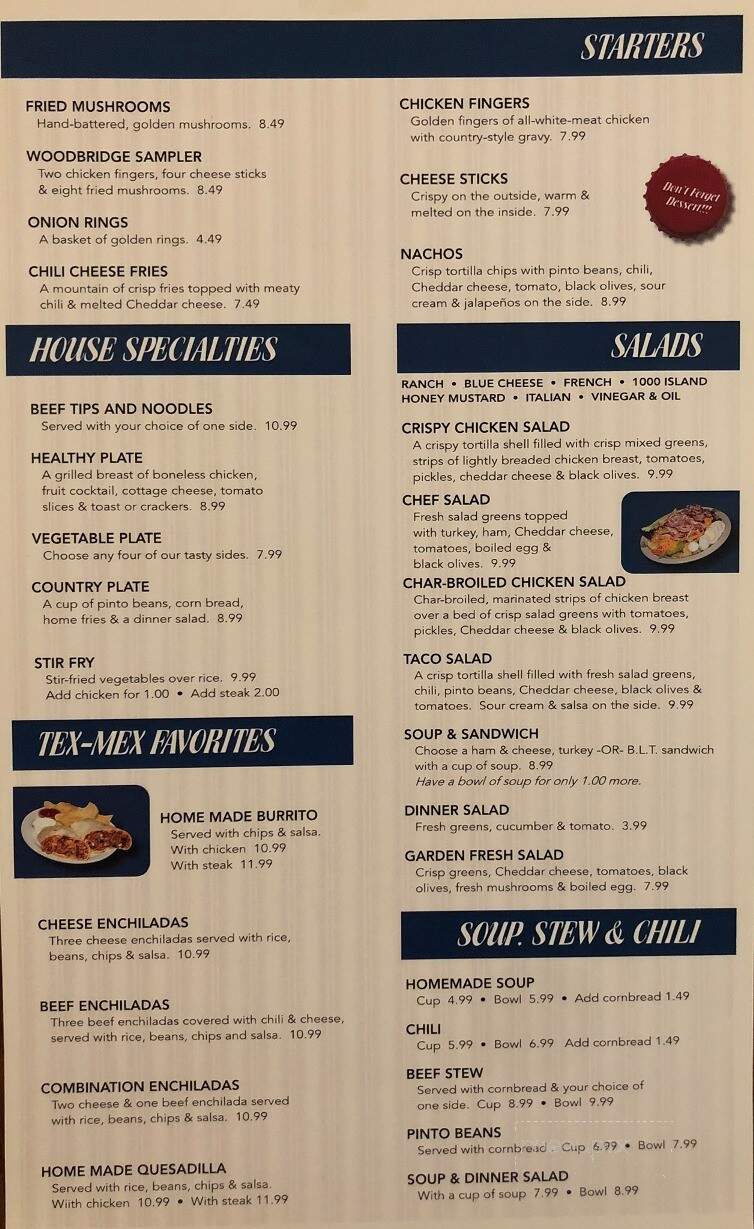 Woodbridge Restaurant - Oklahoma City, OK menu_pic