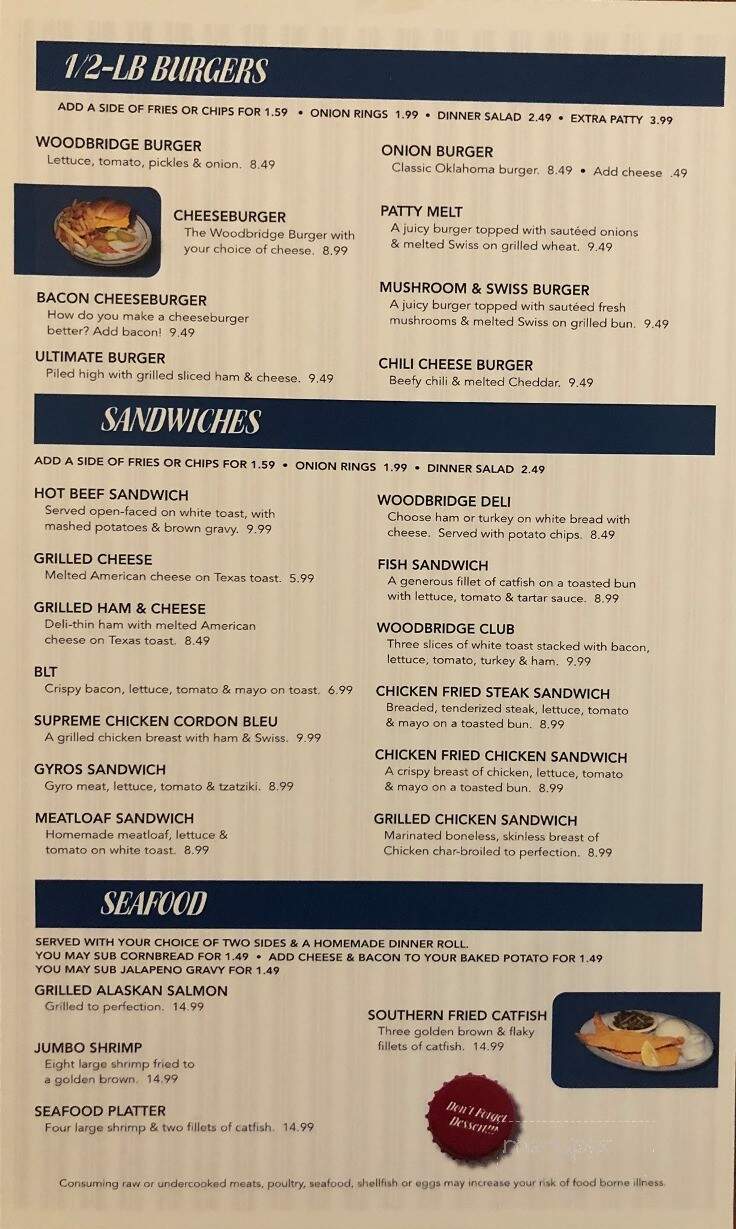 Woodbridge Restaurant - Oklahoma City, OK menu_pic