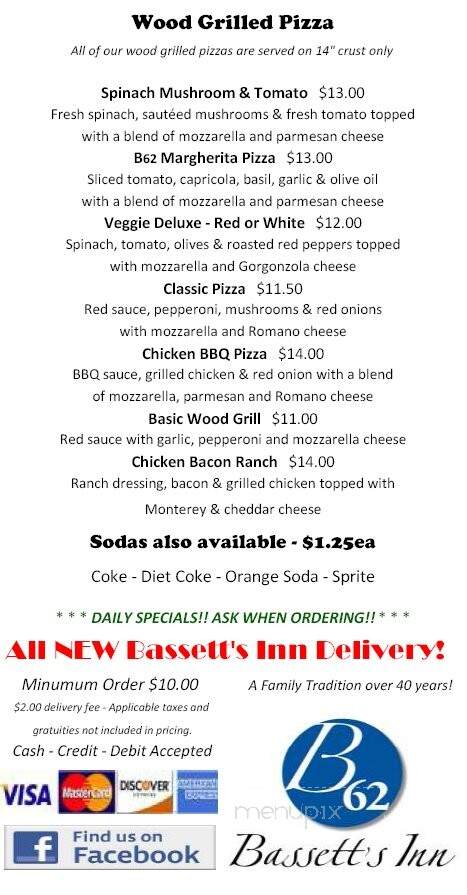 Bassett's Inn - Warwick, RI menu_pic