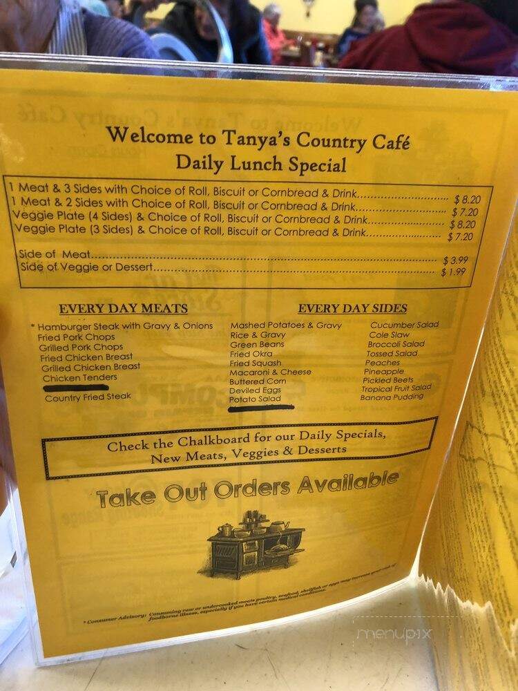 Tanyas Country Cafe - Myrtle Beach, SC menu_pic