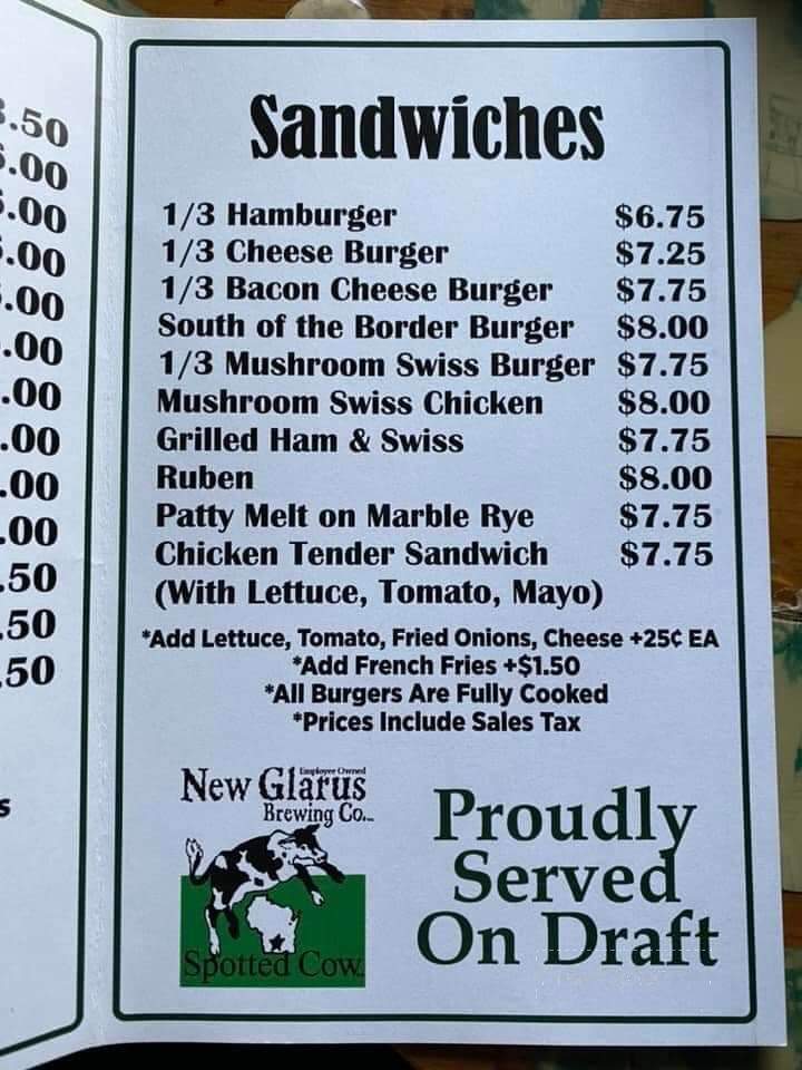 A Nickel's Worth Bar & Grill - Washburn, WI menu_pic
