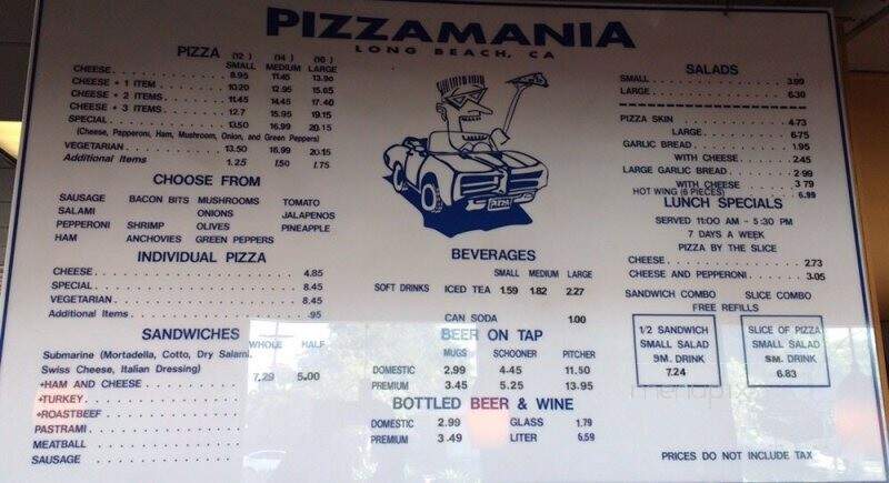 Pizzamania - Long Beach, CA menu_pic