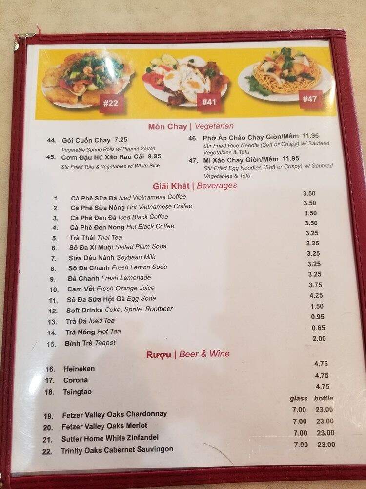 Pho Vie Restaurant - Westminster, CA menu_pic