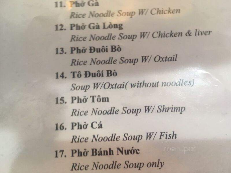Pho Vie Restaurant - Westminster, CA menu_pic