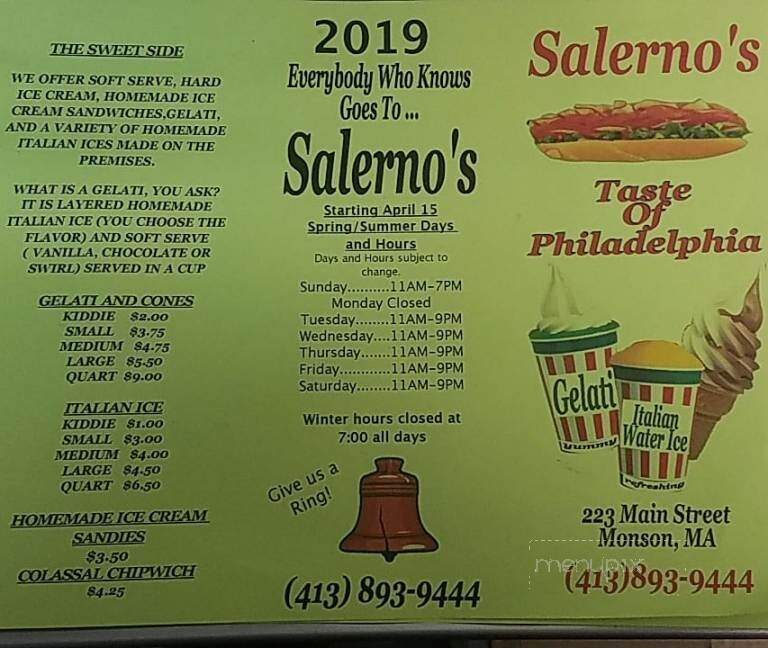Salerno's Taste of Philadelphia - Monson, MA menu_pic
