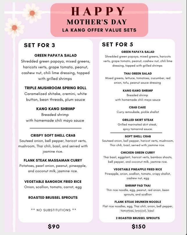 La Kang Thai French Cuisine - Easton, PA menu_pic