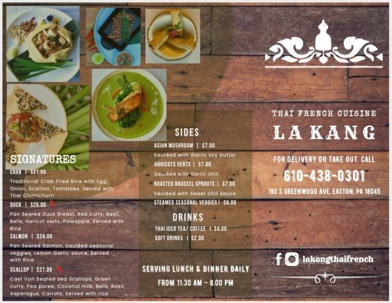 La Kang Thai French Cuisine - Easton, PA menu_pic