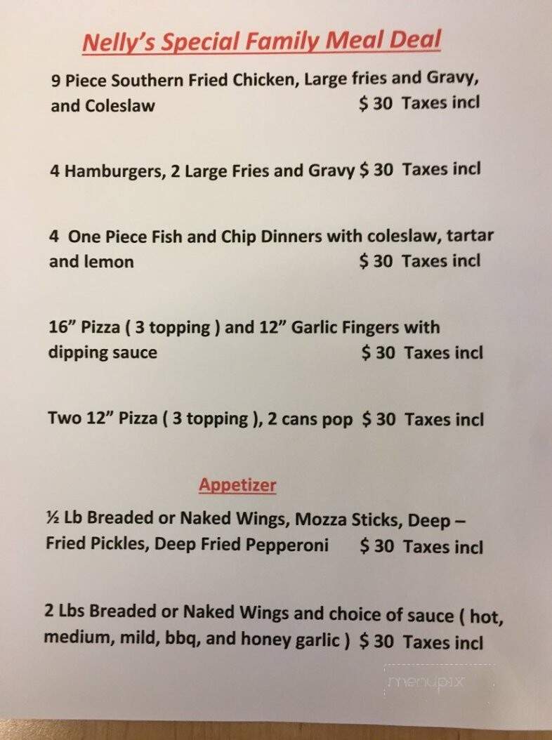 Nelly's Diner - Port Howe, NS menu_pic