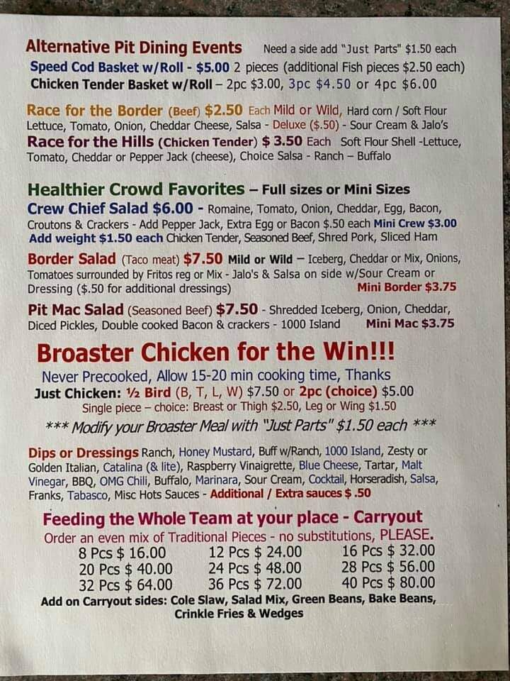 Pit Stop Restaurant & Bar - Anderson, IN menu_pic