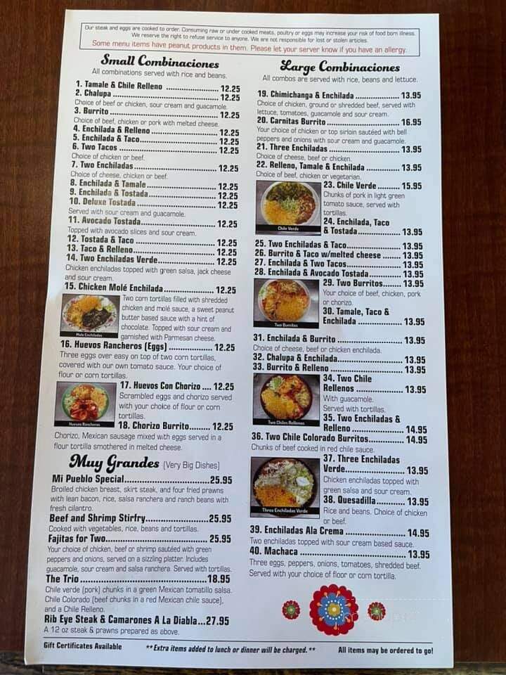 Mi Pubelo II - Newport, WA menu_pic