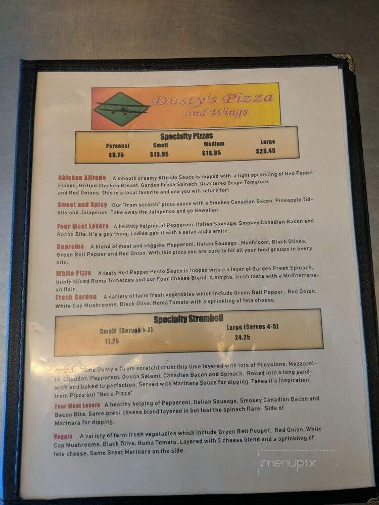 Dusty's Pizza and Wings - Wellton, AZ menu_pic