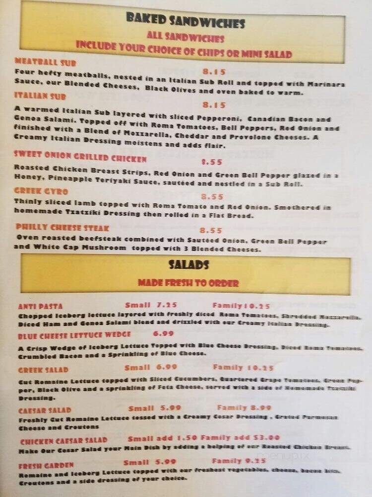 Dusty's Pizza and Wings - Wellton, AZ menu_pic
