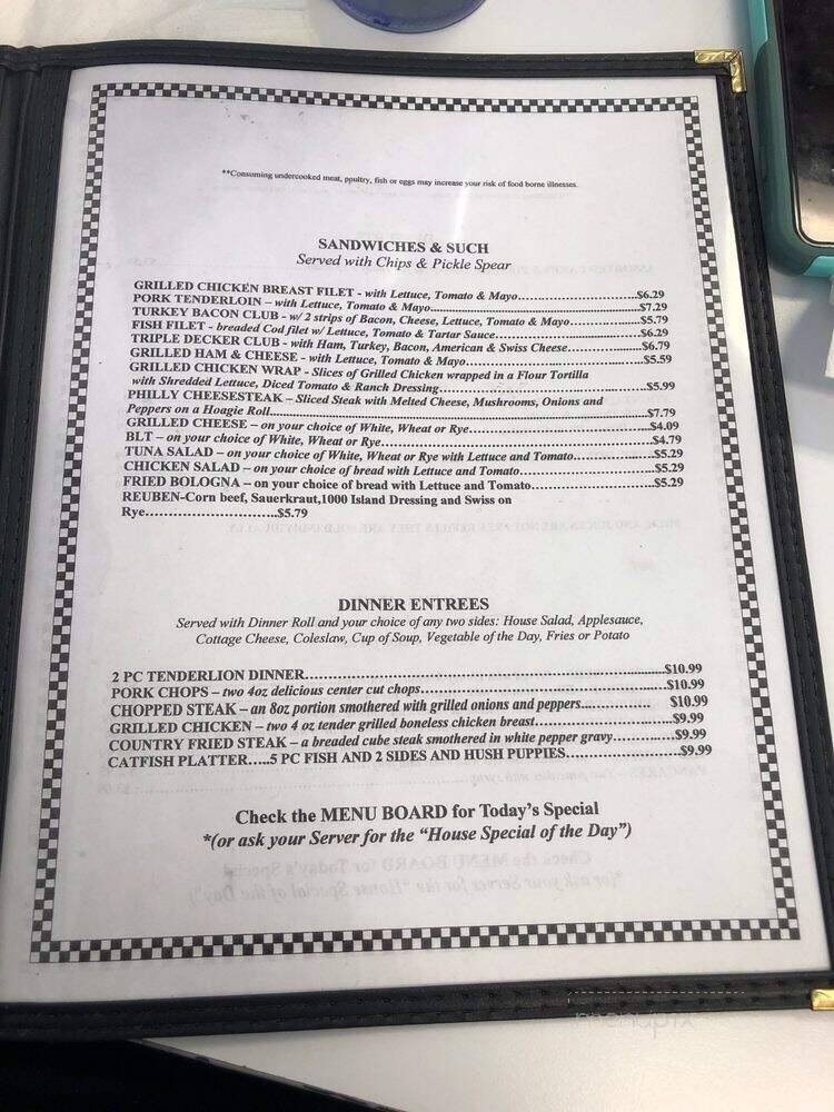 Tracks End Restaraunt - Somerset, KY menu_pic