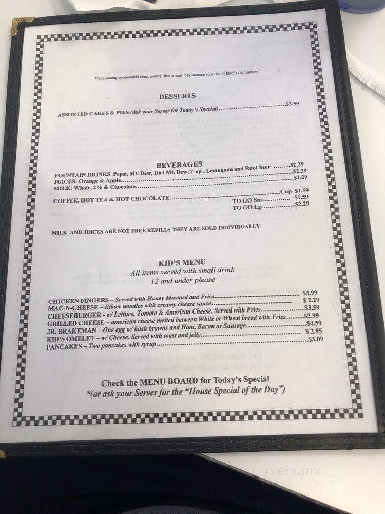 Tracks End Restaraunt - Somerset, KY menu_pic