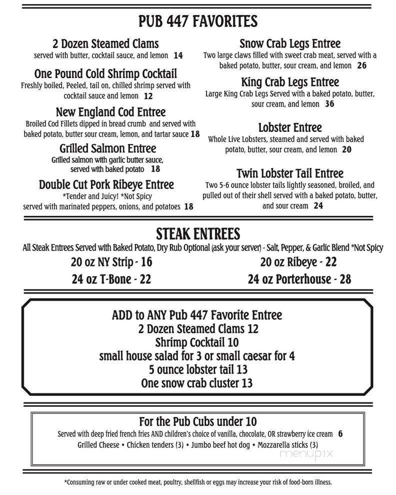 Pub 447 - East Stroudsburg, PA menu_pic