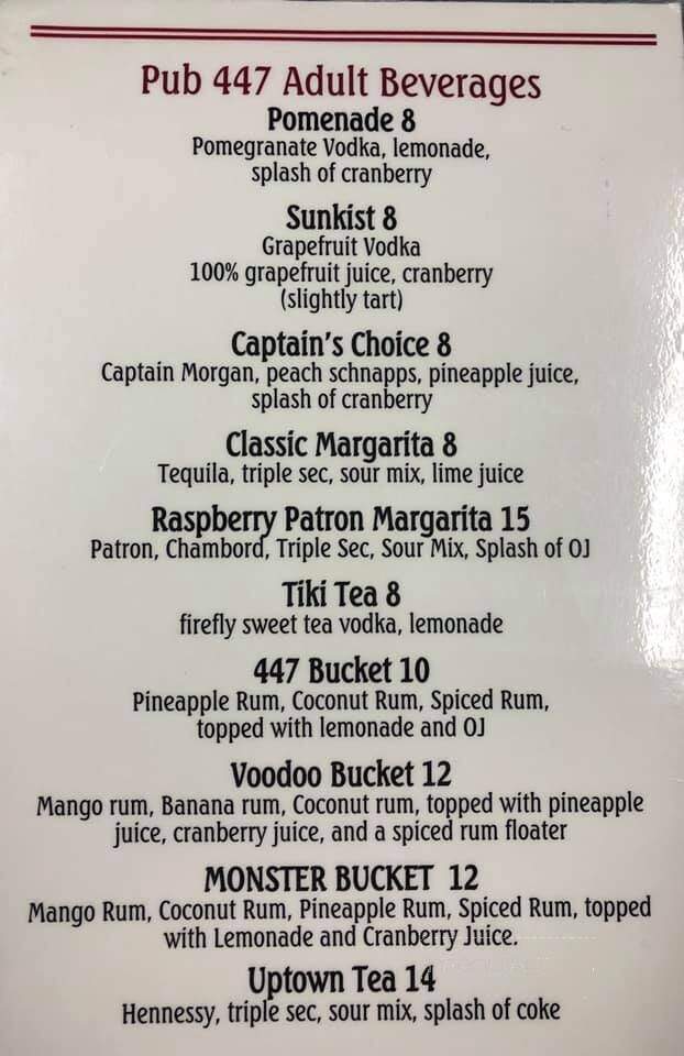 Pub 447 - East Stroudsburg, PA menu_pic