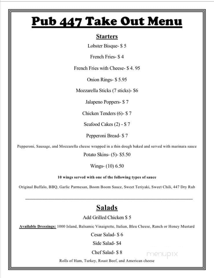 Pub 447 - East Stroudsburg, PA menu_pic
