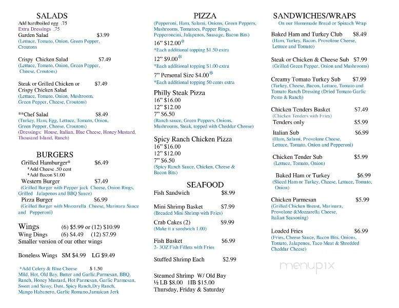 La Porte's Bar & Restaurant - Hollsopple, PA menu_pic