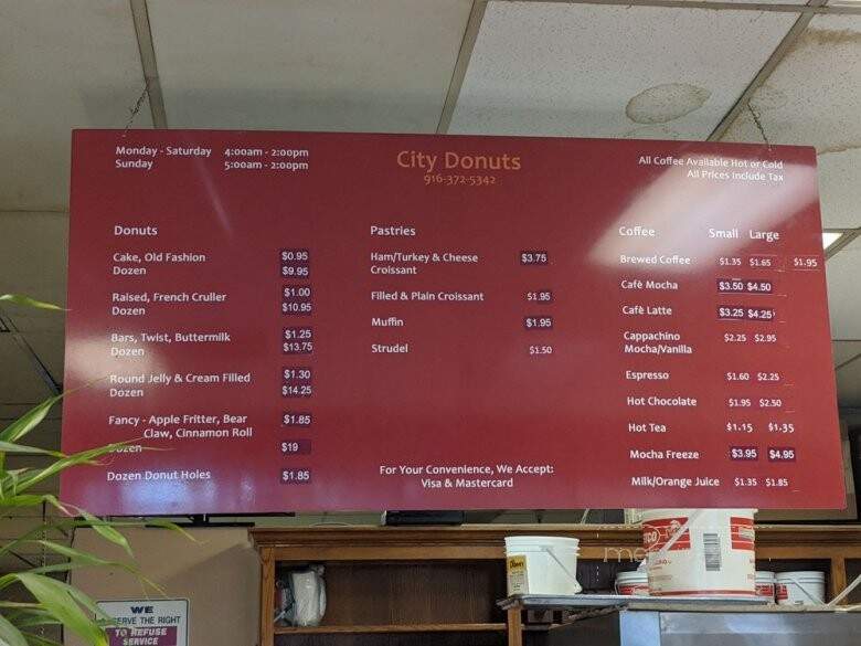 City Donuts - West Sacramento, CA menu_pic