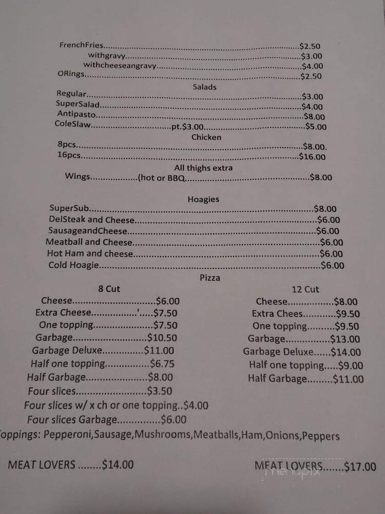Rut's Cafe - Mahanoy City, PA menu_pic