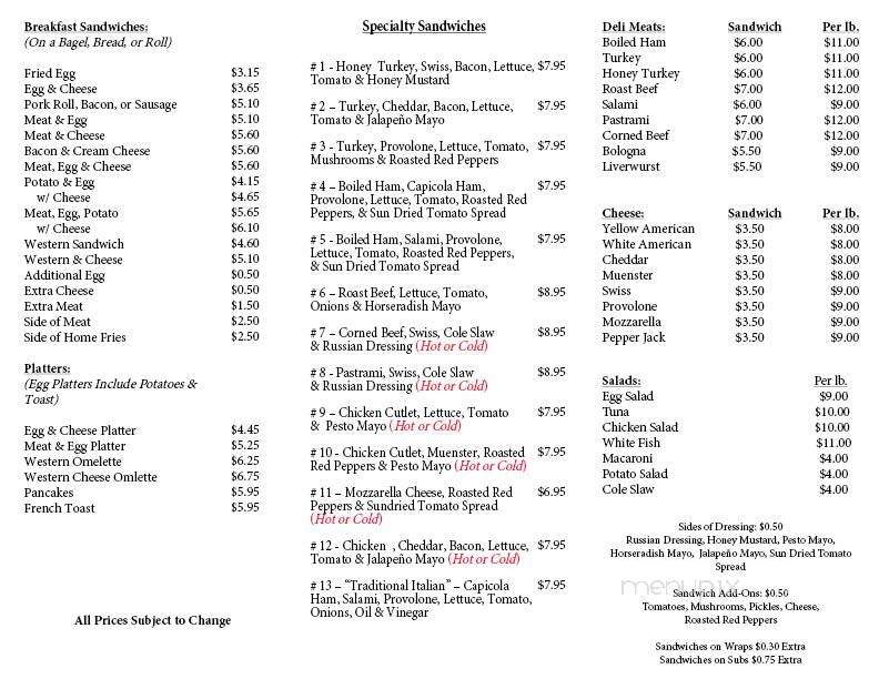 Fanwood Bagels & Deli - Fanwood, NJ menu_pic