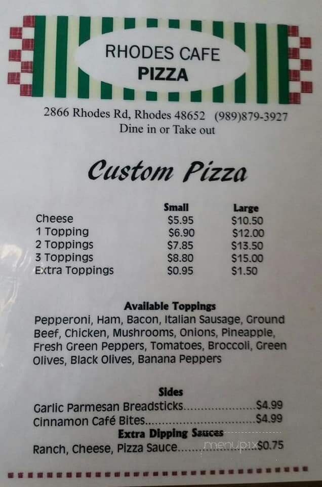 Rhodes Cafe - Rhodes, MI menu_pic
