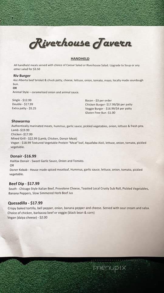 Kicking Horse River House Cafe - Golden, BC menu_pic