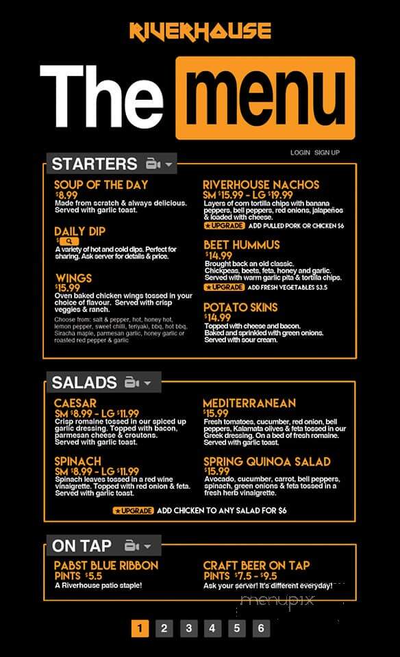 Kicking Horse River House Cafe - Golden, BC menu_pic