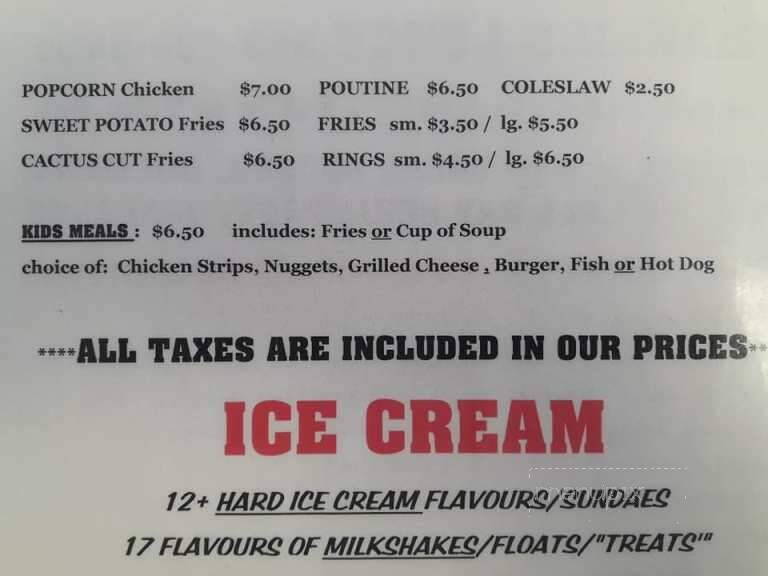 Charlies Lunch - Eastend, SK menu_pic