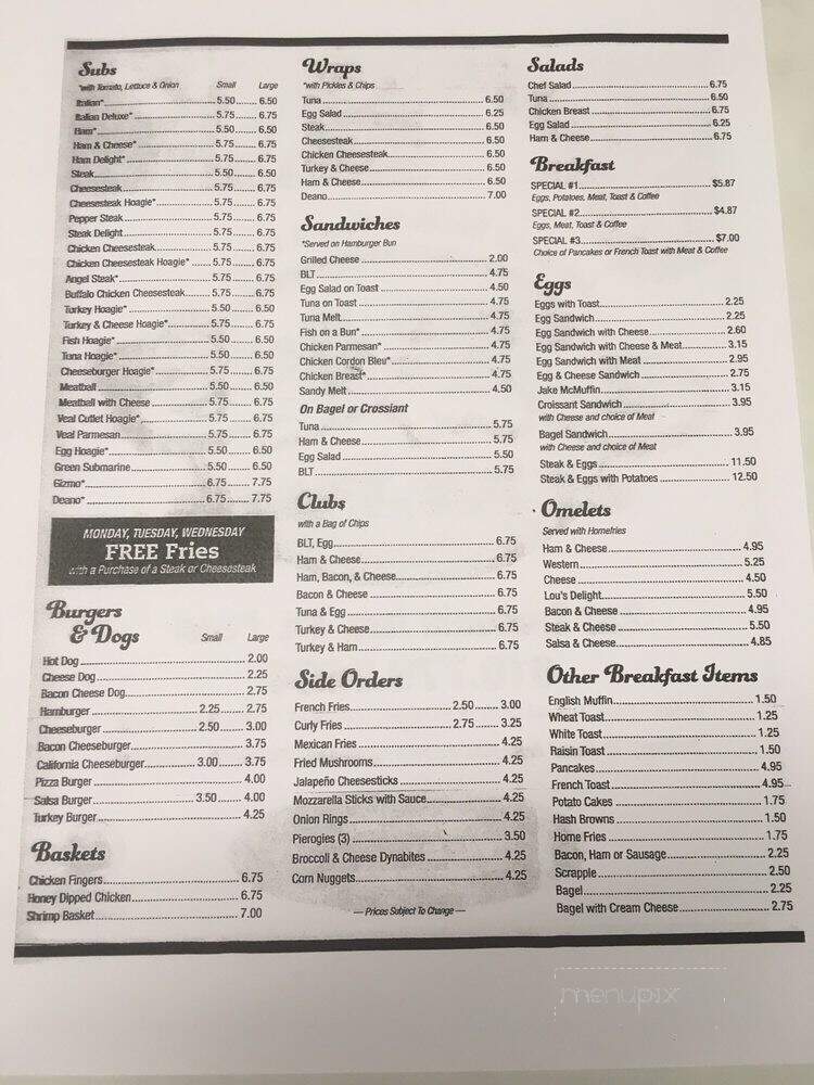 Jake's Of Mt Penn - Reading, PA menu_pic