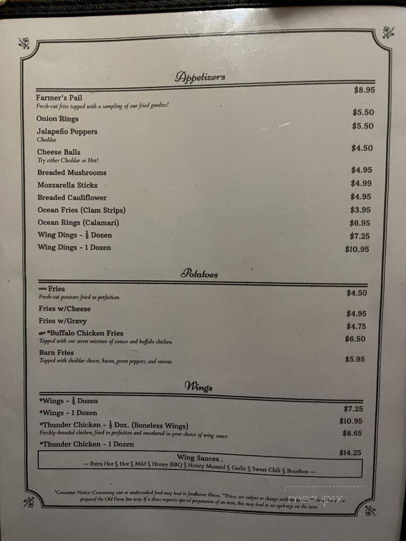 Old Farm Inn - Carrolltown, PA menu_pic