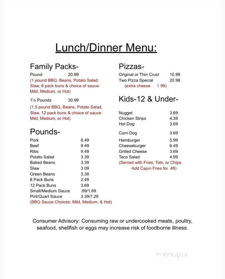 Laird's Bar-B-Que - Puryear, TN menu_pic