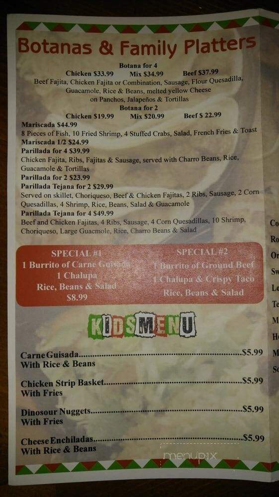 Vickie's Restaurant - San Benito, TX menu_pic