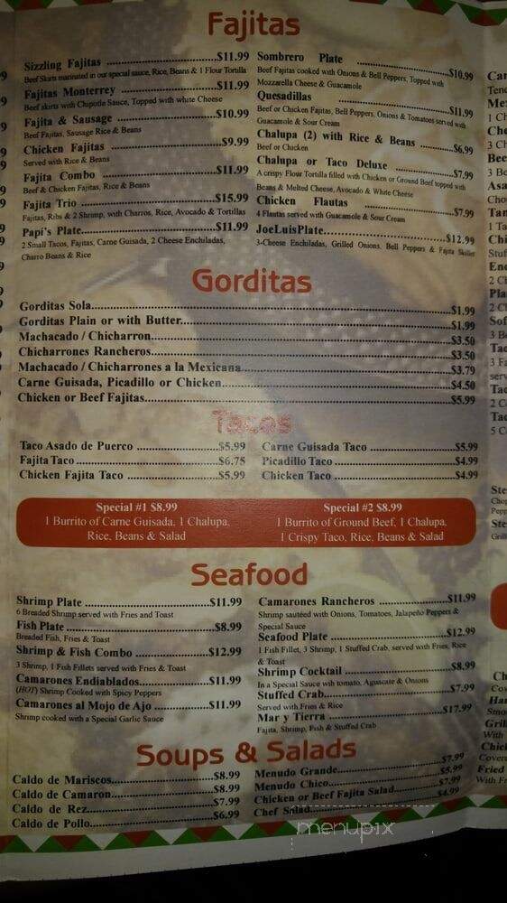Vickie's Restaurant - San Benito, TX menu_pic