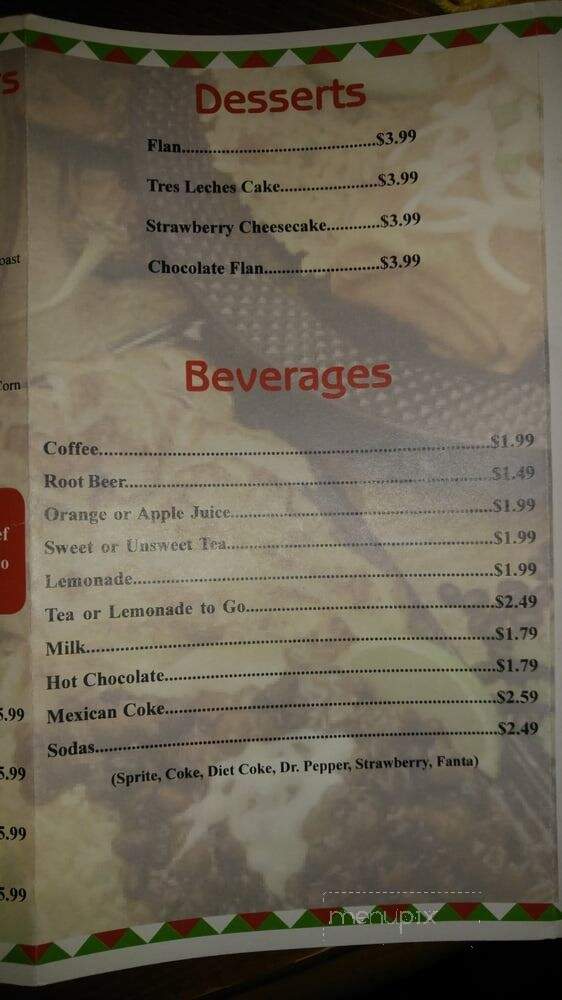 Vickie's Restaurant - San Benito, TX menu_pic